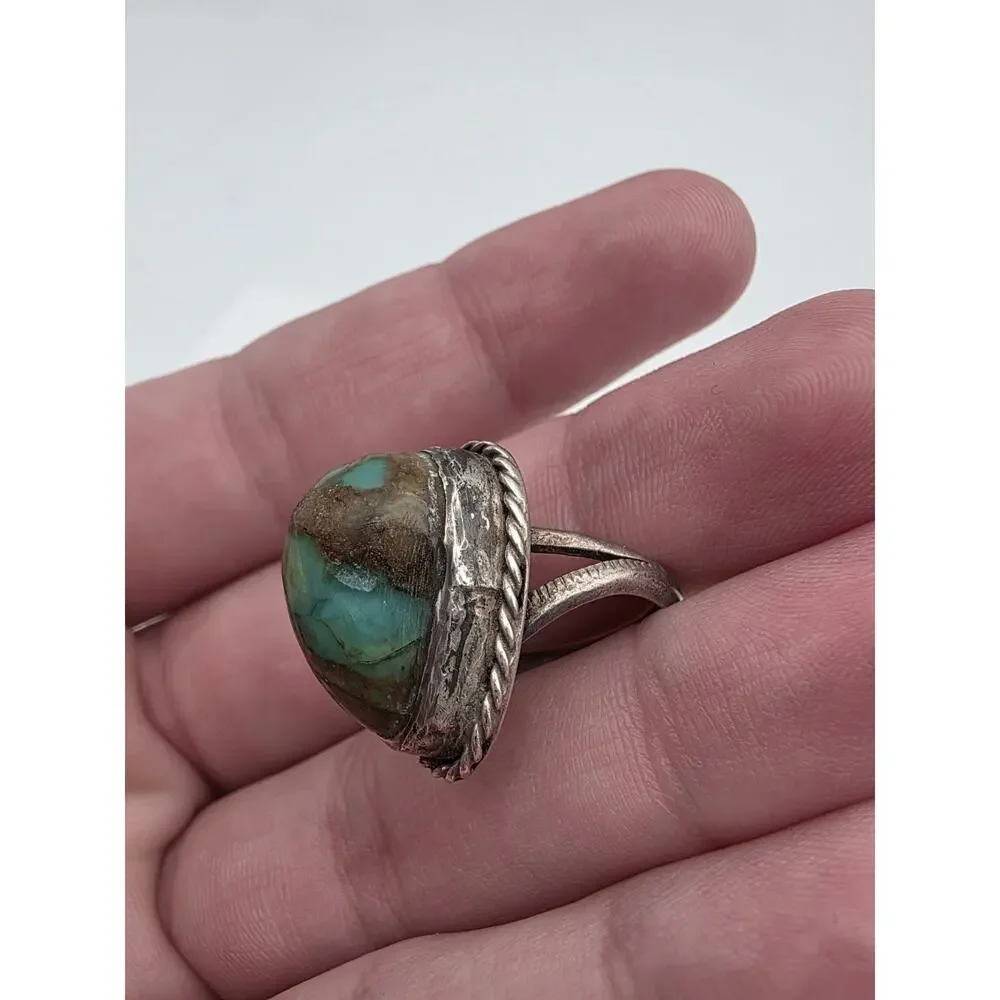 Sterling Silver 925 Native American Turquoise Ring Size 6 - Picture 3 of 9
